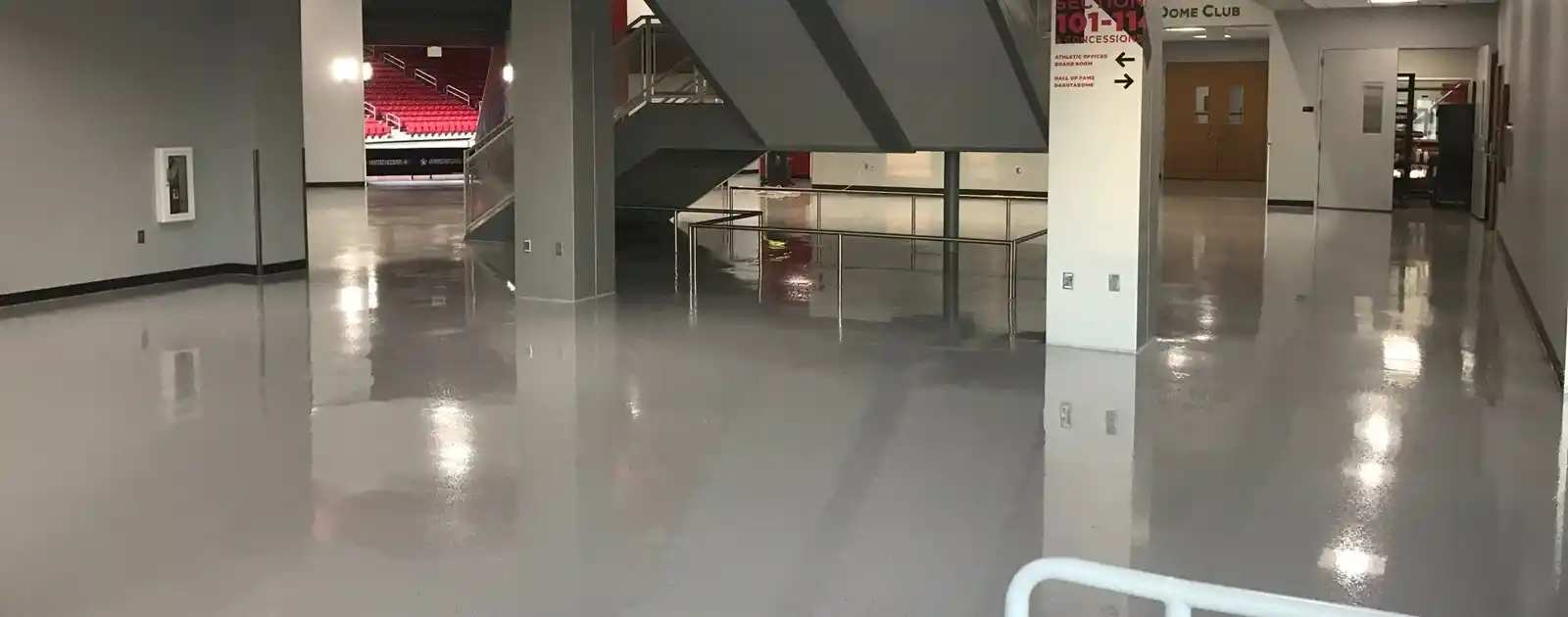 Commercial resin flooring in a retail and leisure environment